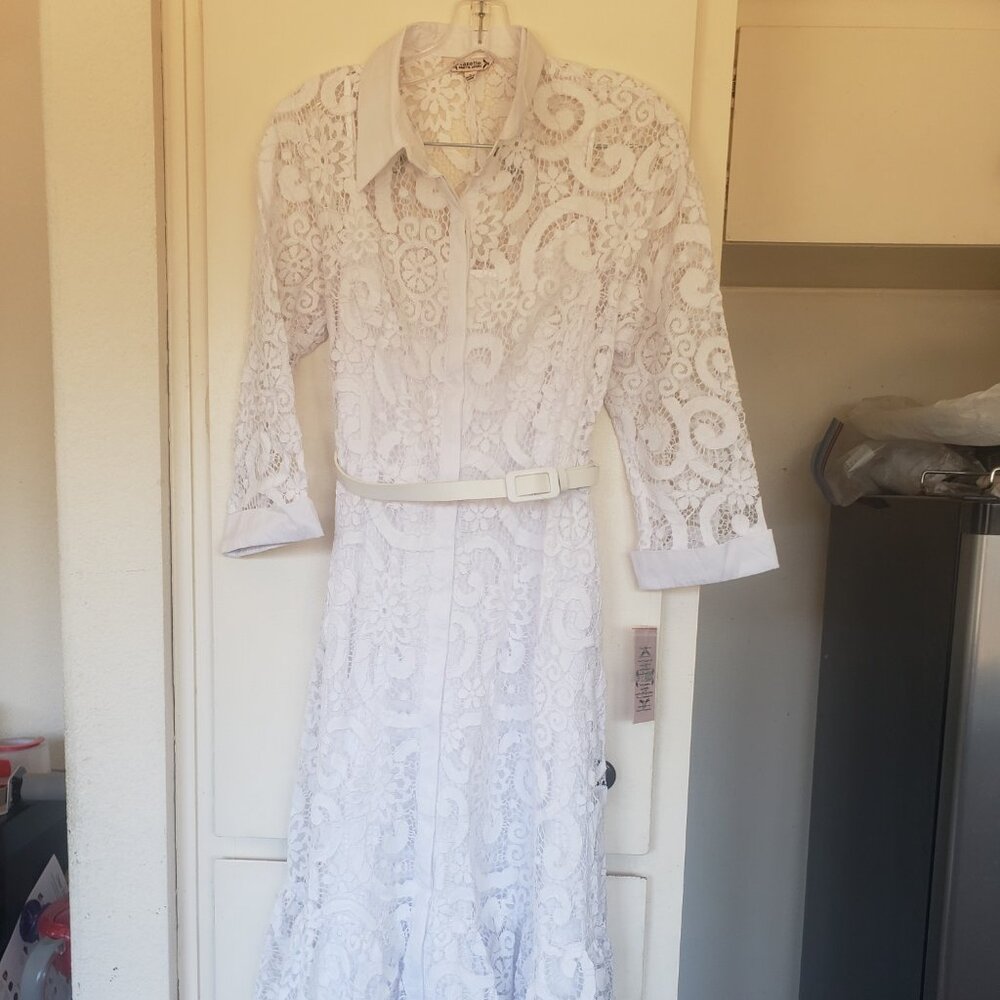 Nanette Lepore Dress White Lace Dress Size 8
